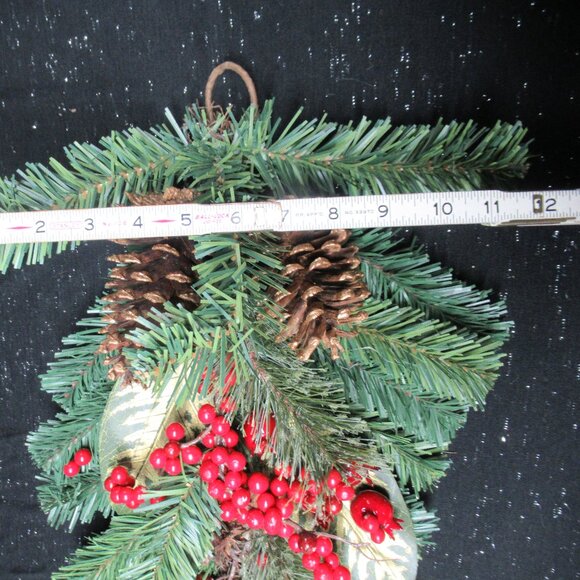 Winter Christmas Pine and Berries Door Swag - Picture 3 of 4